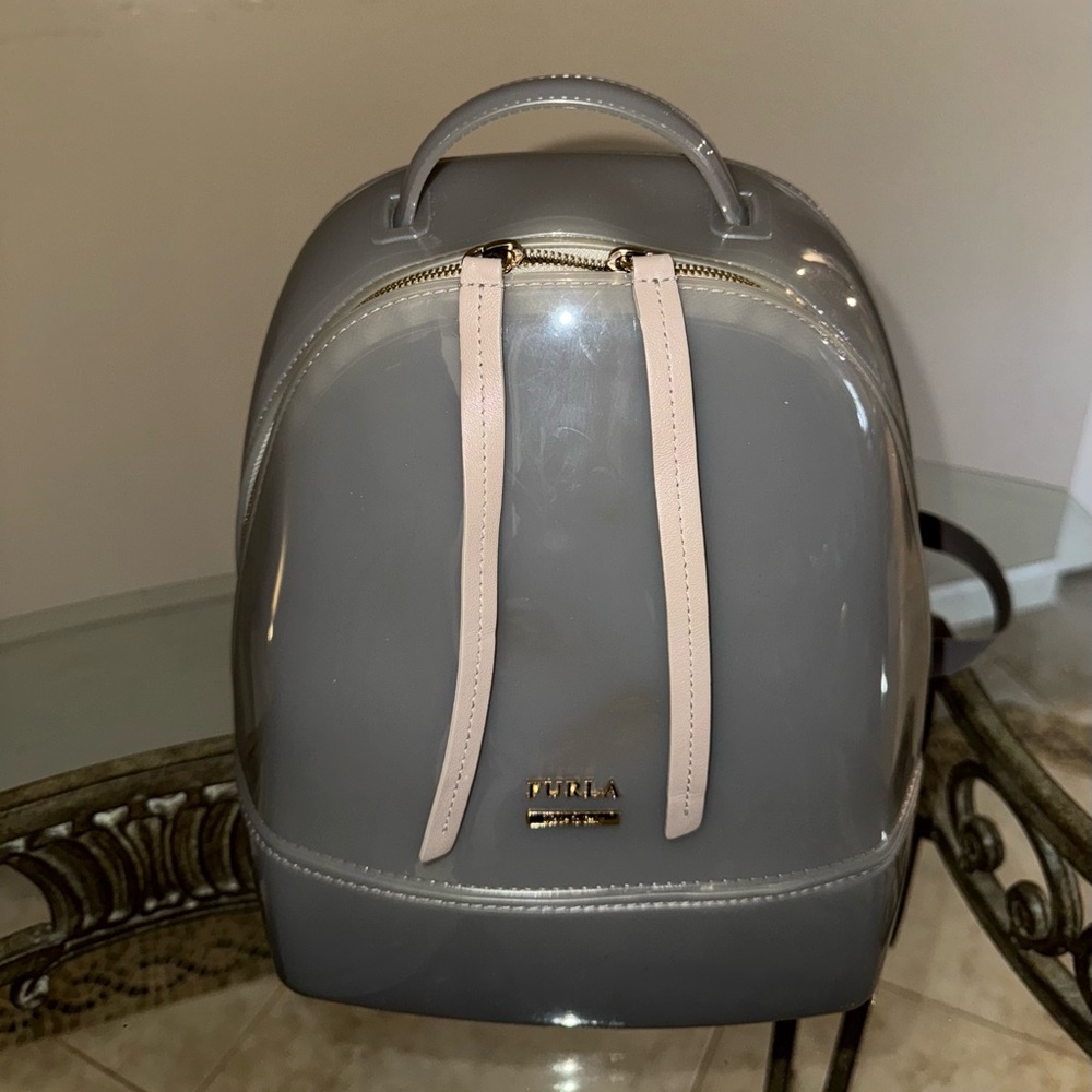 FURLA Clear Smoke Gray Candy Backpack